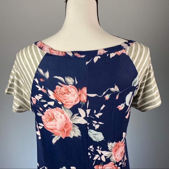 NWOT Navy Blue Floral Tunic Women’s Summer Dress - Picture 7 of 11